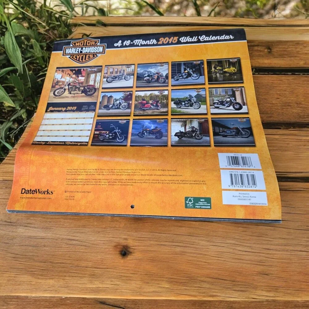 HARLEY DAVIDSON 2015 Photo's Pictures Motorcycles Collectible Calendar